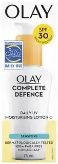 Coles Olay Complete Defence Sensitive Daily UV Moisturising Lotion SPF30 75mL offer