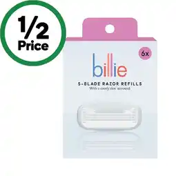 Woolworths Billie 5-Blade Razor Refills Pk 6 offer