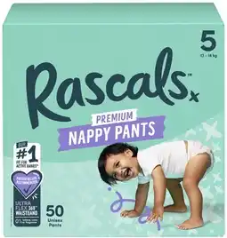 Coles Rascals Premium Jumbo Nappy Pants 42 Pack-56 Pack offer