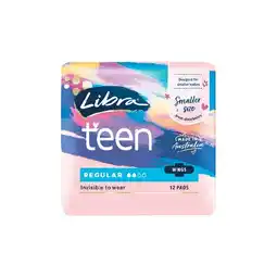 Woolworths Libra Girl Pads Regular with Wings Pk 12 or Libra Girl Goodnights with Wings Pk 10 offer