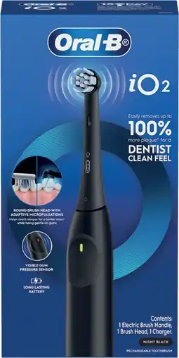 Coles Oral B iO2 Electric Toothbrush Black 1 Pack offer