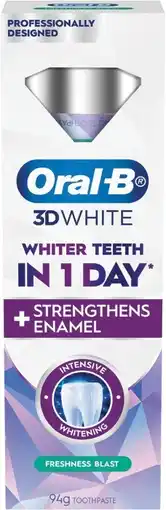 Coles Oral B 3D White Freshness Blast Intensive Whitening Toothpaste 94g offer