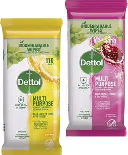 Coles Dettol Multipurpose Disinfectant Wipes 110 Pack offer