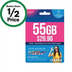 Woolworths Lebara $29.90 Starter Pack§ offer