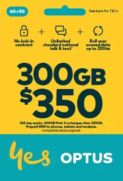 Coles Optus $350 Prepaid SIM Starter Kit offer