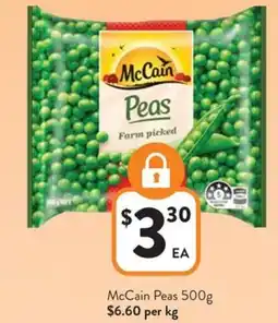 Foodworks Mccain peas offer