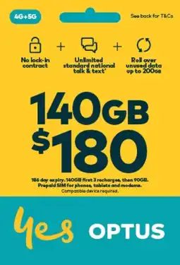 Coles Optus $180 Prepaid SIM Starter Kit offer