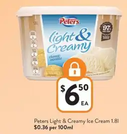 Foodworks Peters light & creamy ice cream offer