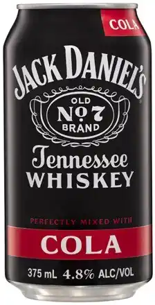 Coles Jack Daniels & Cola Cans 10x375mL offer