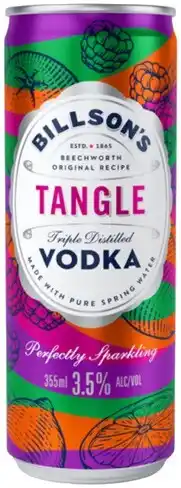 Coles Billson’s Tangle Vodka Mixed Drink Cans 4x355mL offer