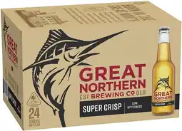 Coles Great Northern Super Crisp Lager Bottles 24x330mL offer