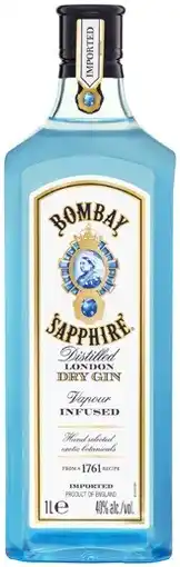 Coles Bombay Sapphire Gin 1 Litre offer