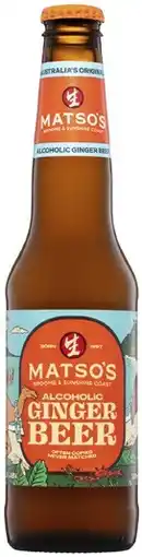Coles Matso’s Ginger Beer Bottles 6x330mL offer