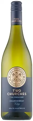 Coles Two Churches The Preacher Chardonnay 750mL offer