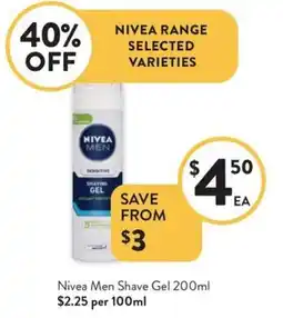 Foodworks Nivea men shave gel offer