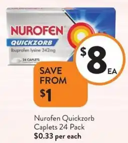 Foodworks Nurofen quickzorb caplets offer
