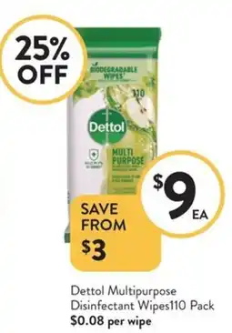 Foodworks Dettol multipurpose disinfectant wipes offer