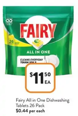 Foodworks Fairy all in one dishwashing tablets offer