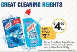 Foodworks Harpic fresh power toilet cleaner offer
