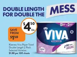 Foodworks Kleenex viva paper towel double length offer