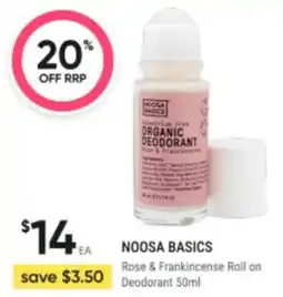 Healthy Life Noosa basics Rose & Frankincense Roll on Deodorant offer