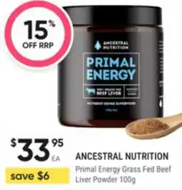 Healthy Life Ancestral nutrition primal energy grass fed beef liver powder offer