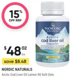 Healthy Life Nordic naturals Arctic Cod Liver Oil Lemon 90 Soft Gels offer