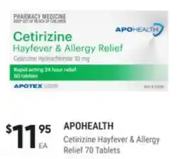 Healthy Life Apohealth Cetirizine Hayfever & Allergy Relief offer