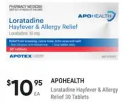 Healthy Life Apohealth Loratadine Hayfever & Allergy Relief offer
