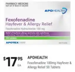 Healthy Life Apohealth fexofenadine hayfever & allergy relief offer