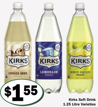Friendly Grocer Kirks Soft Drink 1.25 Litre offer