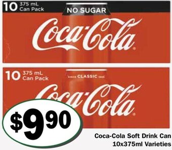 Coca-Cola Soft Drink Can 10x375ml