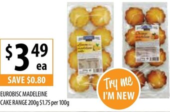 Supabarn Eurobisc Madeleine Cake Range 200g offer
