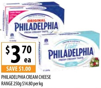 Supabarn Philadelphia Cream Cheese Range 250g offer