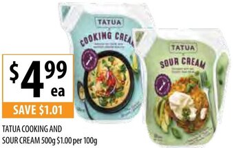 Supabarn Tatua Cooking And Sour Cream 500g offer