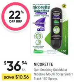 Healthy Life Nicorette Quit Smoking QuickMist Nicotine Mouth Spray Smart Track offer