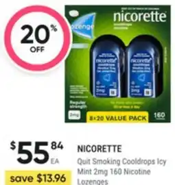 Healthy Life Nicorette Quit Smoking Cooldrops Icy Mint 2mg 160 Nicotine offer
