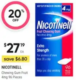 Healthy Life Nicotinell chewing gum fruit 4mg 96 pieces offer