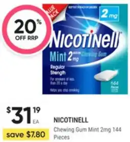 Healthy Life Nicotinell Chewing Gum Mint 2mg 144 Pieces offer