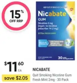 Healthy Life Nicabate Quit Smoking Nicotine Gum Fresh Mint offer