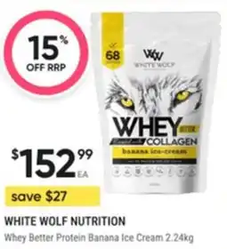 Healthy Life White wolf nutrition Whey Better Protein Banana Ice Cream offer