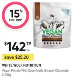 Healthy Life White wolf nutrition Vegan Protein With Superfoods Smooth Chocolate offer