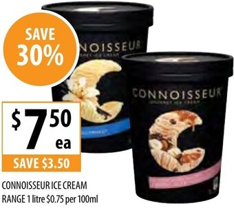 Supabarn Connoisseur Ice Cream Range 1 Litre offer