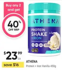Healthy Life Athena Protein + Iron Vanilla offer