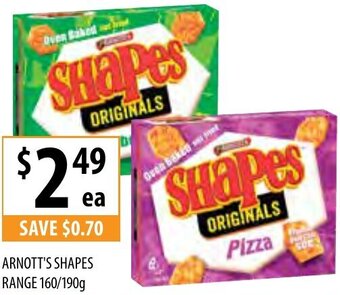 Supabarn Arnott's Shapes Range 160/190g offer