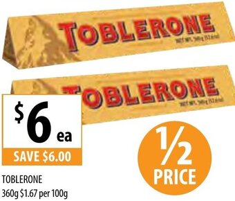 Supabarn Toblerone 360g offer