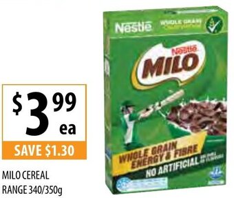 Supabarn Milo Cereal Range 340/350g offer