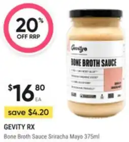 Healthy Life Gevity rx Bone Broth Sauce Sriracha Mayo offer