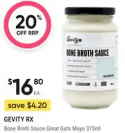 Healthy Life Gevity rx Bone Broth Sauce Great Guts Mayo offer