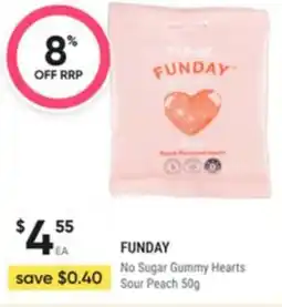 Healthy Life Funday No Sugar Gummy Hearts Sour Peach offer